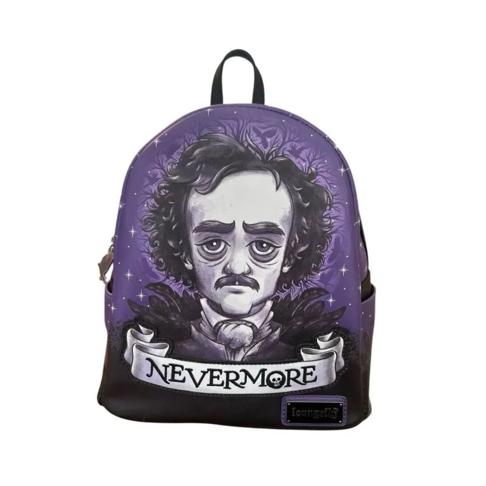 Loungefly Edgar Allen Poe Portrait Mini Backpack Nevermore Raven Bag BAM NWT